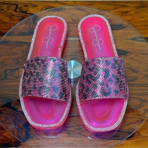 Jessica Simpson Kassime Embellished Jelly Slide Sandals - Picture 1 of 13